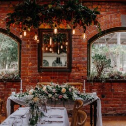 A flower covered bridal table